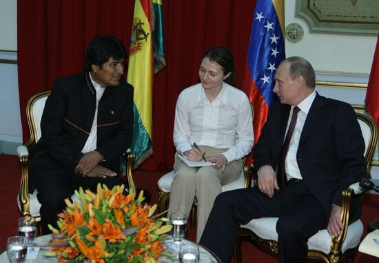 Vladimir Putin meets with Evo Morales