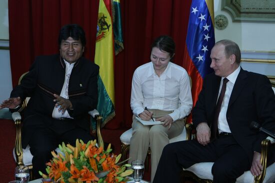 Vladimir Putin meets with Evo Morales