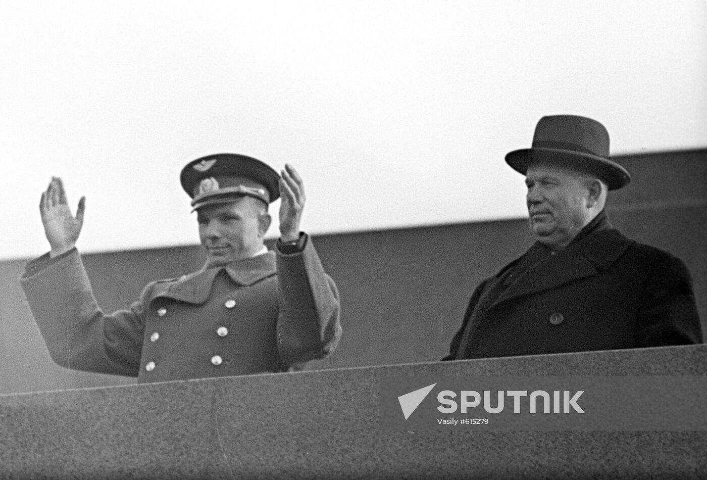 Yuri Gagarin and Nikita Khrushchev