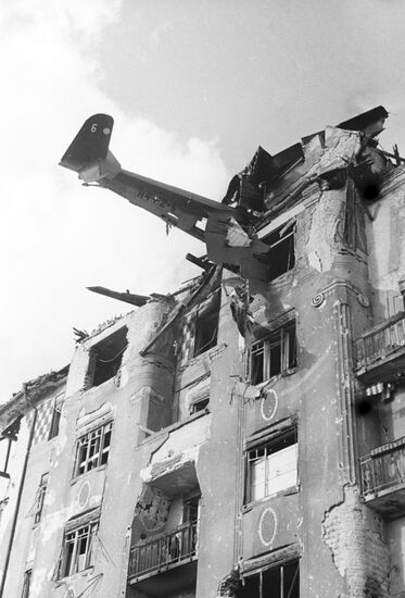 German cargo plane crashed into the building