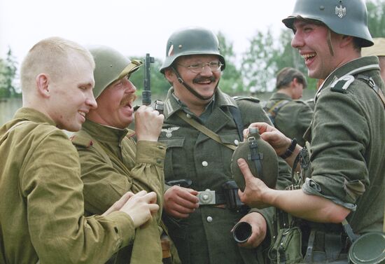 Participants of Battle of Kursk re-enactment