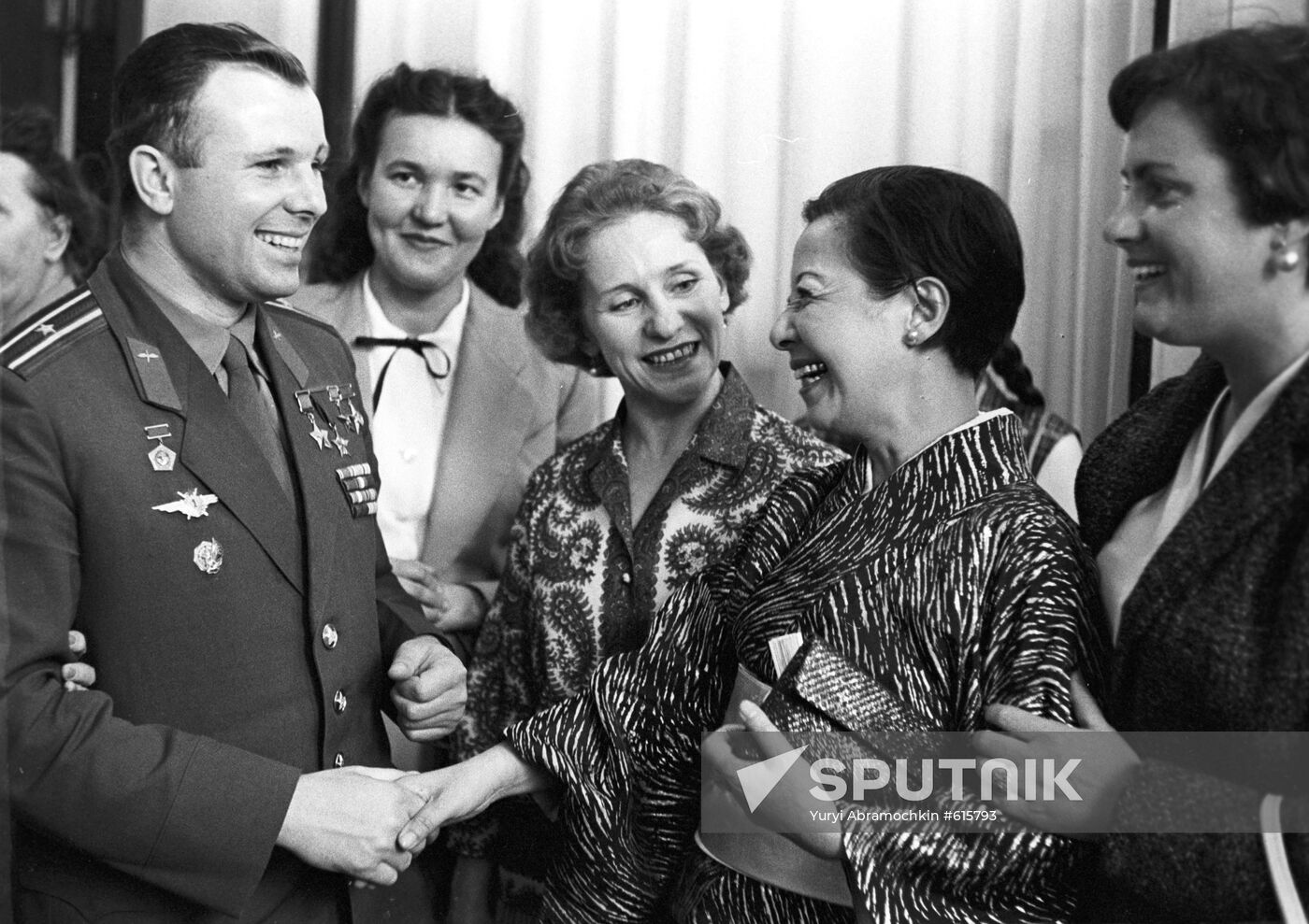 Yury Gagarin, Olga Lepeshinskaya and Okada Yosiko