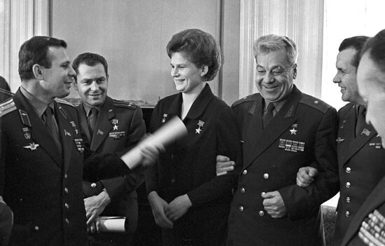 Soviet cosmonauts and Hero of the Soviet Union Anatoly Lyapidevsky