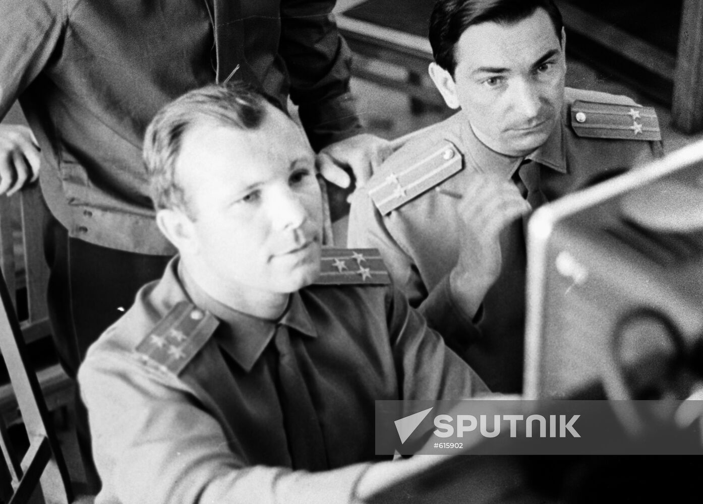 The USSR pilot-cosmonauts Yuri Gagarin and Valery Bykovsky