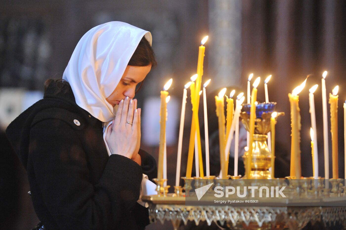 Morning service at the Cathedral of Christ the Savior