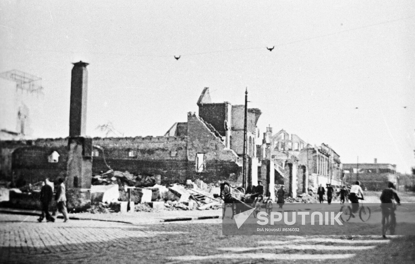 Destroyed city of Liepaja