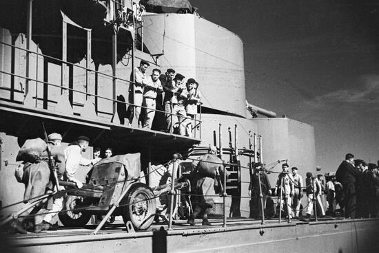 Troops embarkation