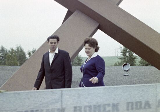 Cosmonaut Georgy Beregovoi with wife