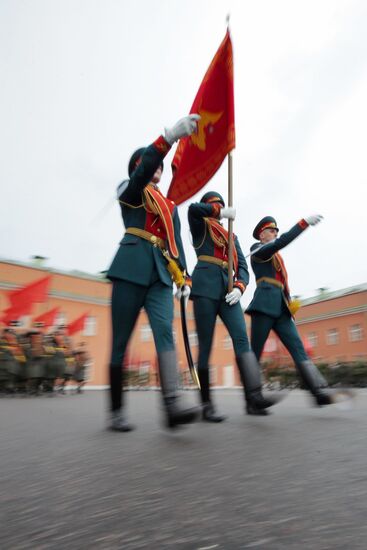 Color guards hold joint training for Victory Parade