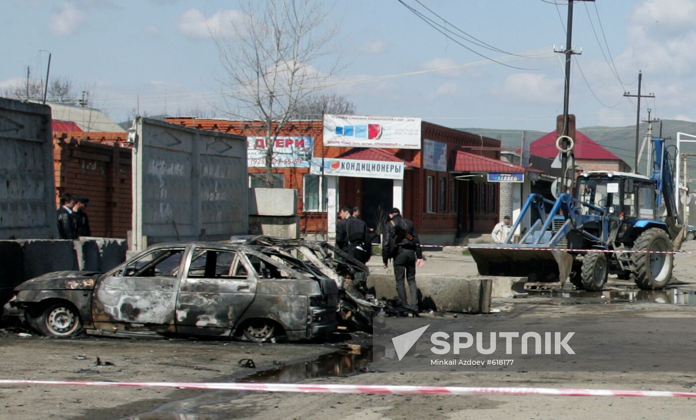 Explosions near Karabulak police office