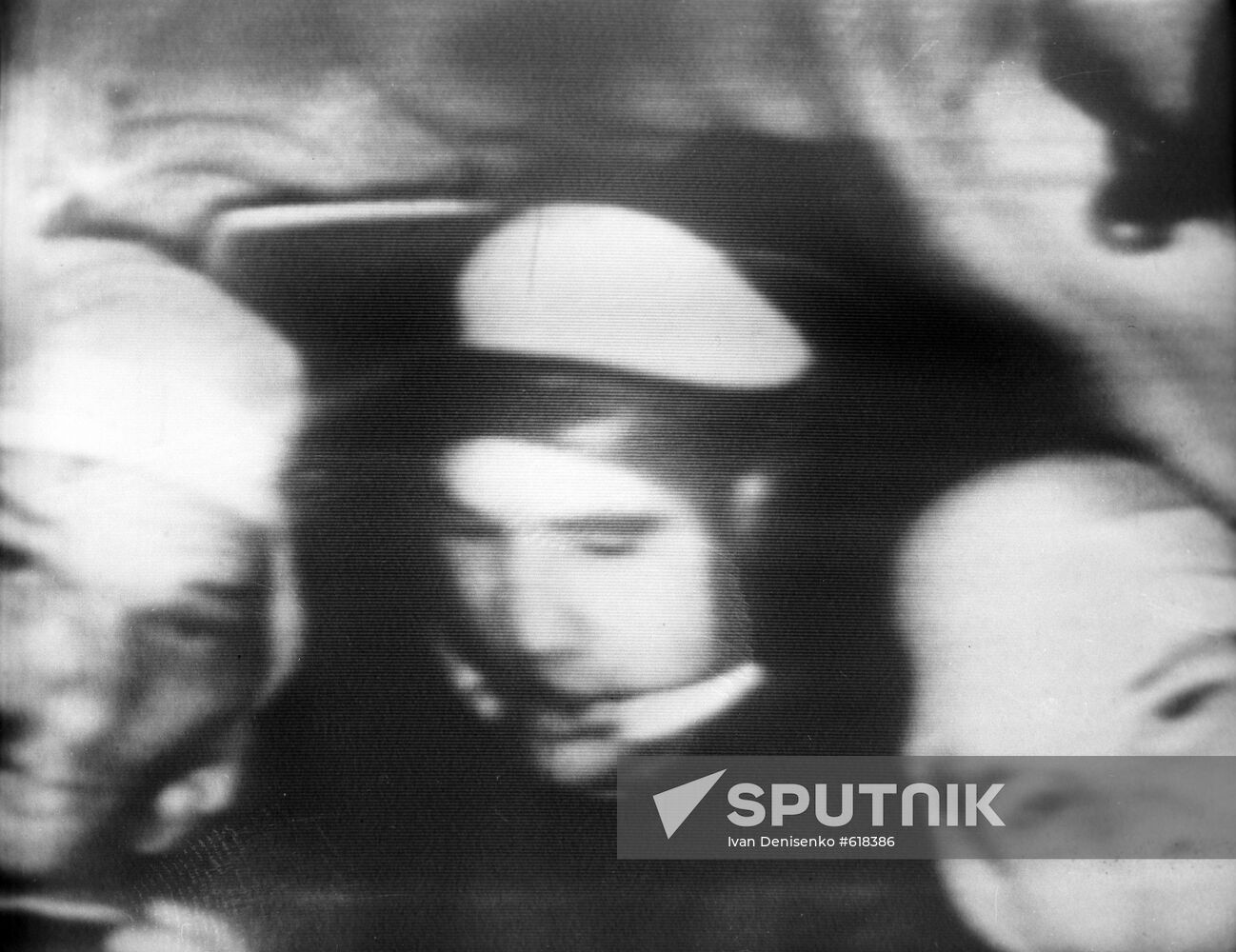 Still from TV coverage of Soyuz 5 spaceship launch