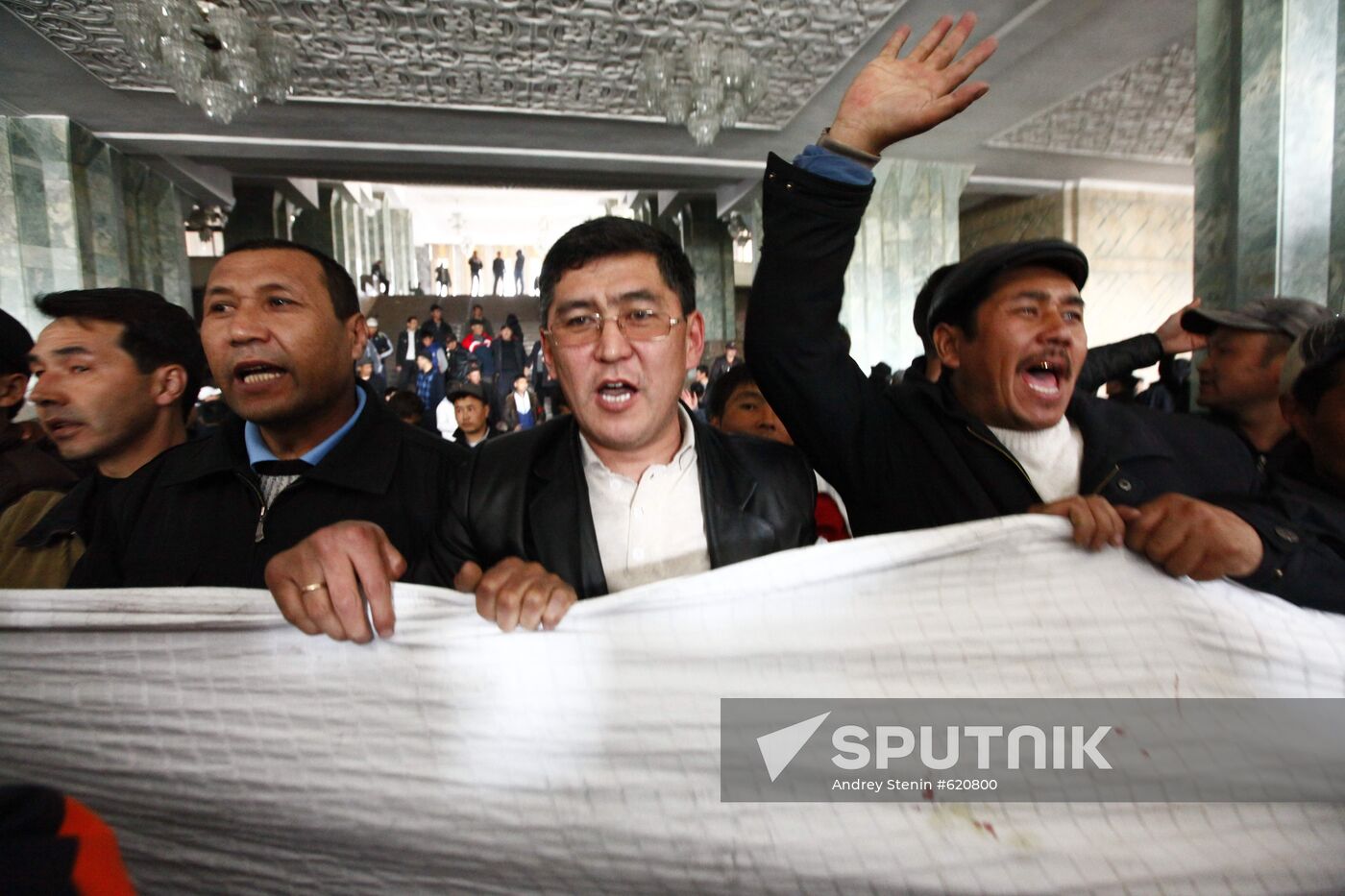 Protesters in Government Building, Bishkek