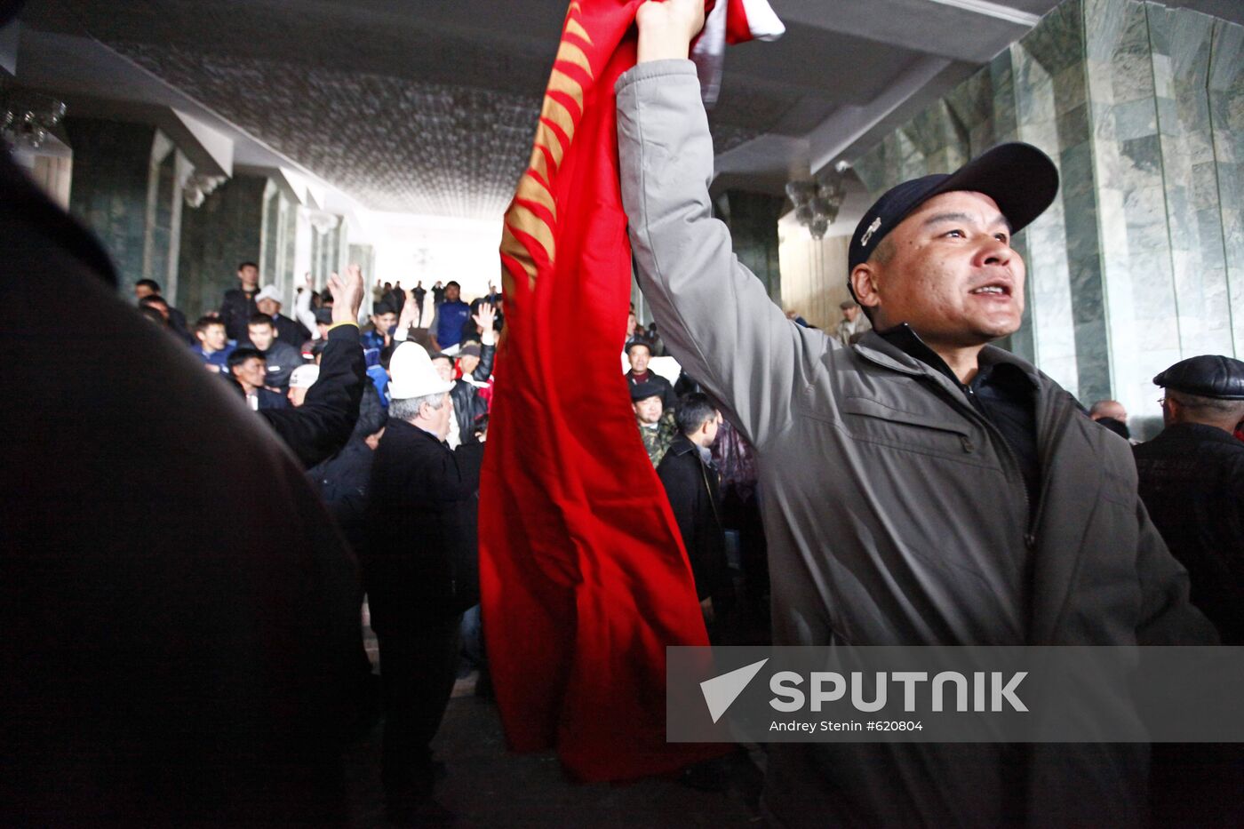 Protesters in Government Building, Bishkek