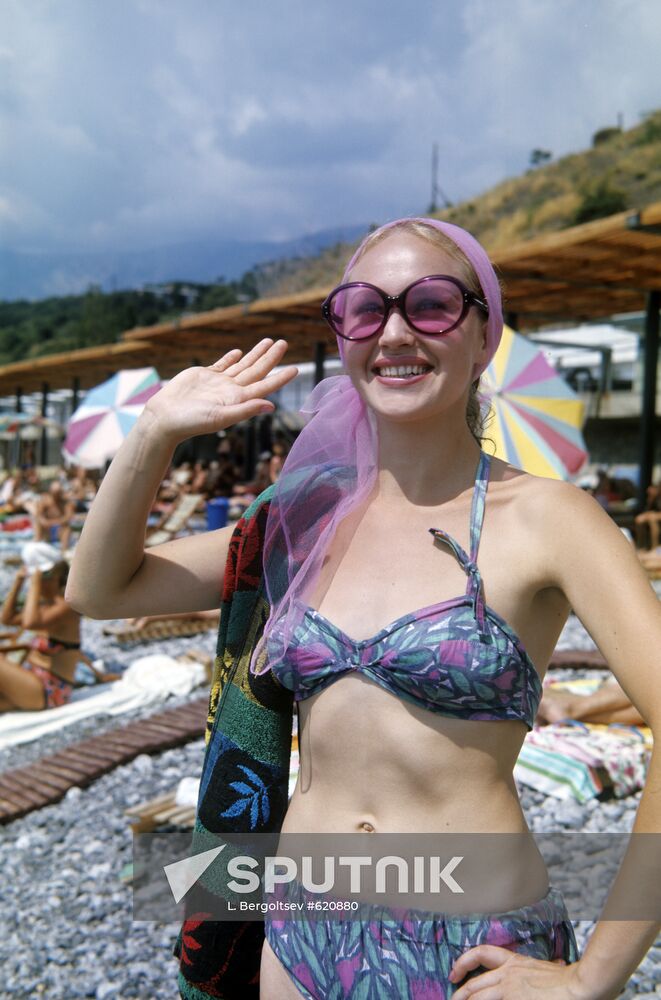 Woman at beach in Livadia, Crimea