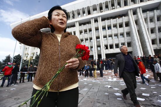 Near Government building in Bishkek