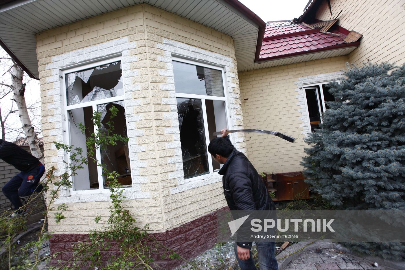On premises of marauder-devastated house of Kurmanbek Bakiyev