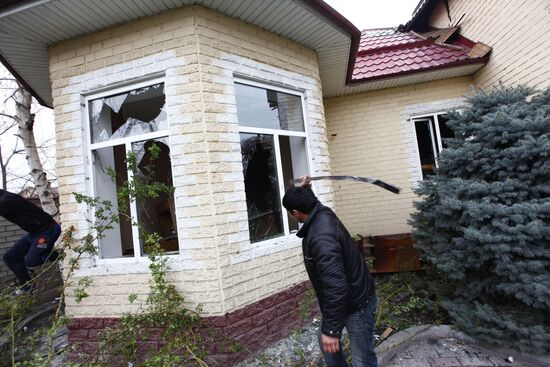 On premises of marauder-devastated house of Kurmanbek Bakiyev