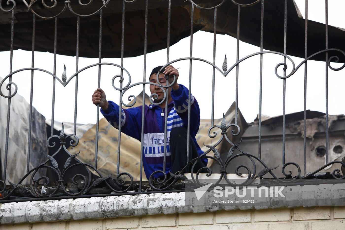 On premises of marauder-devastated house of Kurmanbek Bakiyev
