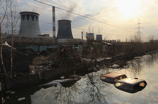 Flood hits garage cooperative "Almaz" in Moscow