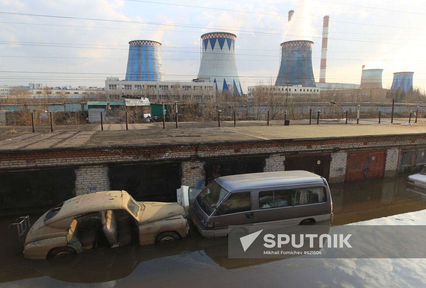 Flood hits garage cooperative "Almaz" in Moscow