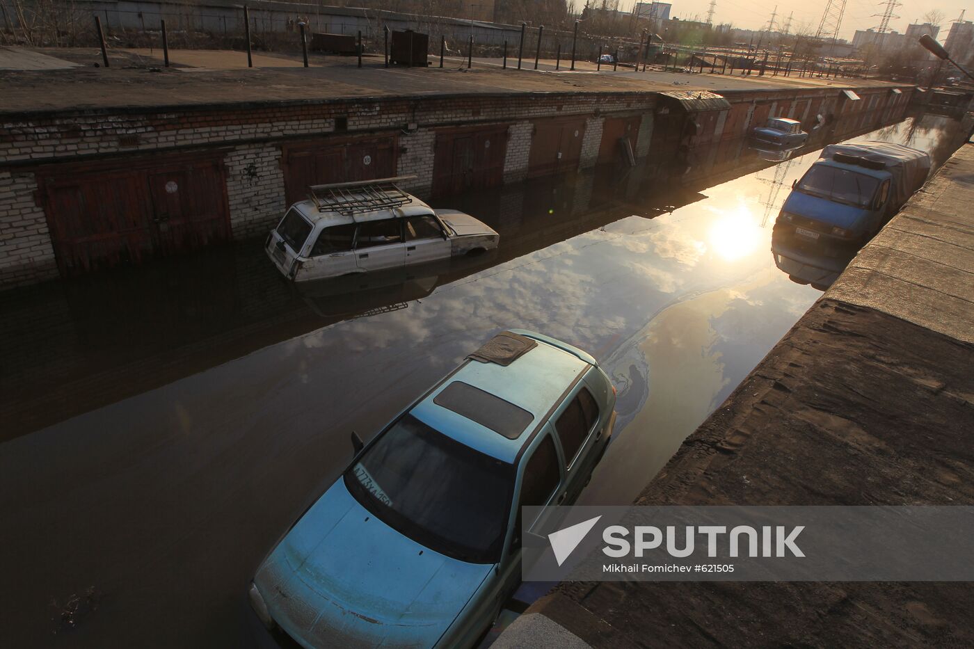 Flood hits garage cooperative "Almaz" in Moscow