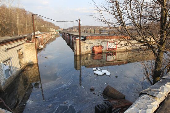 Flood hits garage cooperative "Almaz" in Moscow