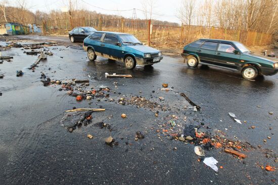 Flood hits garage cooperative "Almaz" in Moscow