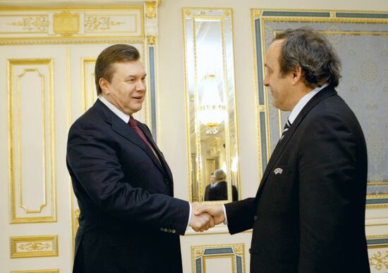 Michel Platini and Viktor Yanukovych