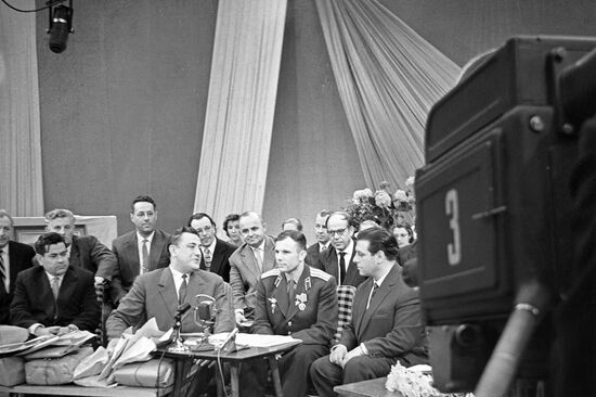 Yuri Gagarin on TV