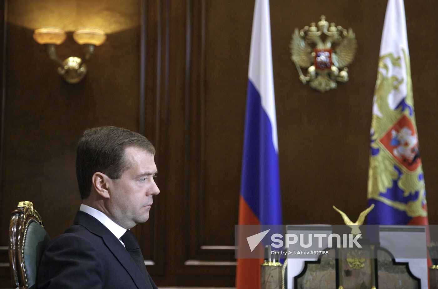 Dmitry Medvedev meets with Vladimir Putin