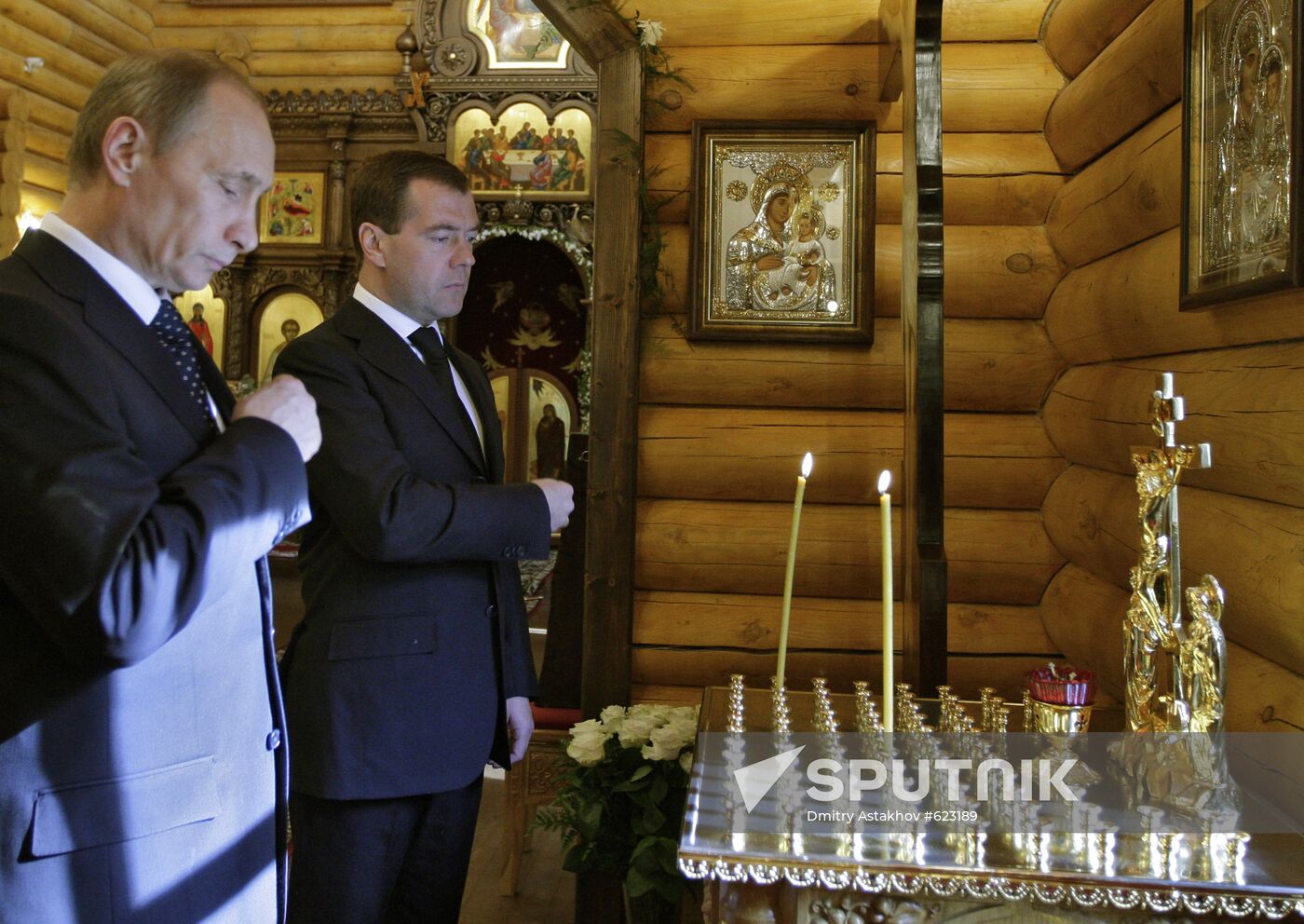 Dmitry Medvedev meets with Vladimir Putin