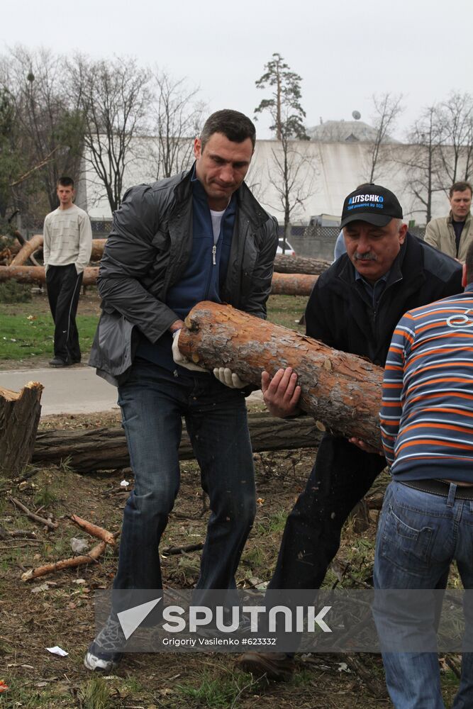 Vitali Klitschko participates in planting trees