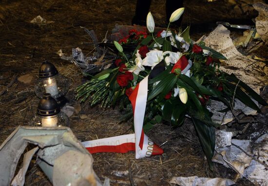 Polish Air Force Tu-154 plane crash site