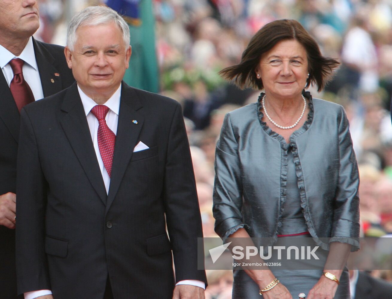 Polish President Lech Kaczynski with spouse