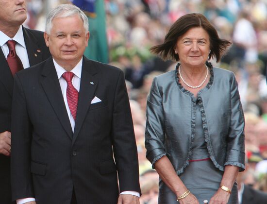 Polish President Lech Kaczynski with spouse