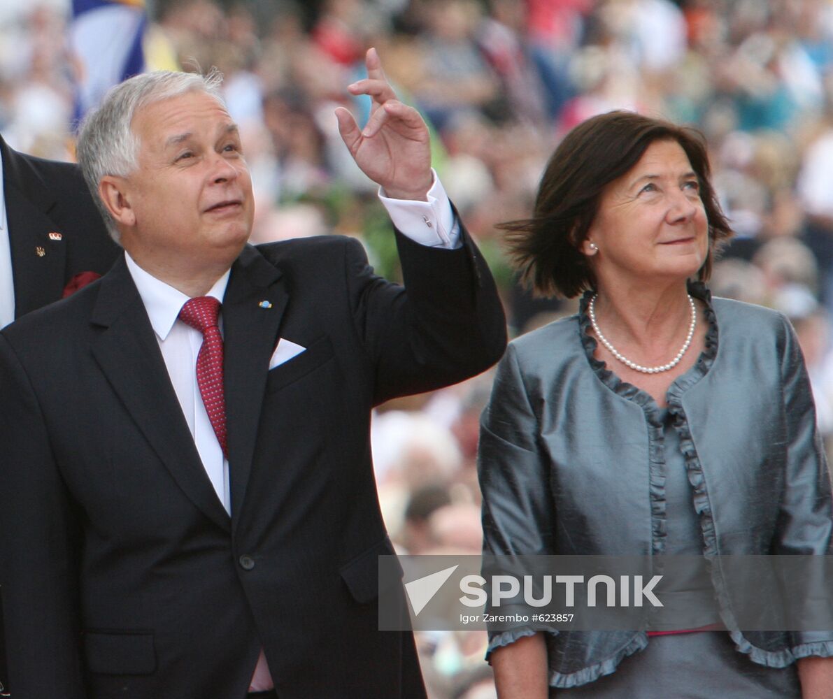 Polish President Lech Kaczynski with spouse