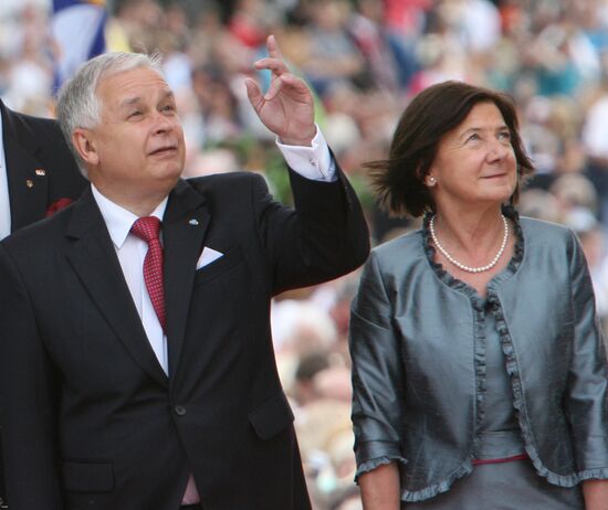 Polish President Lech Kaczynski with spouse