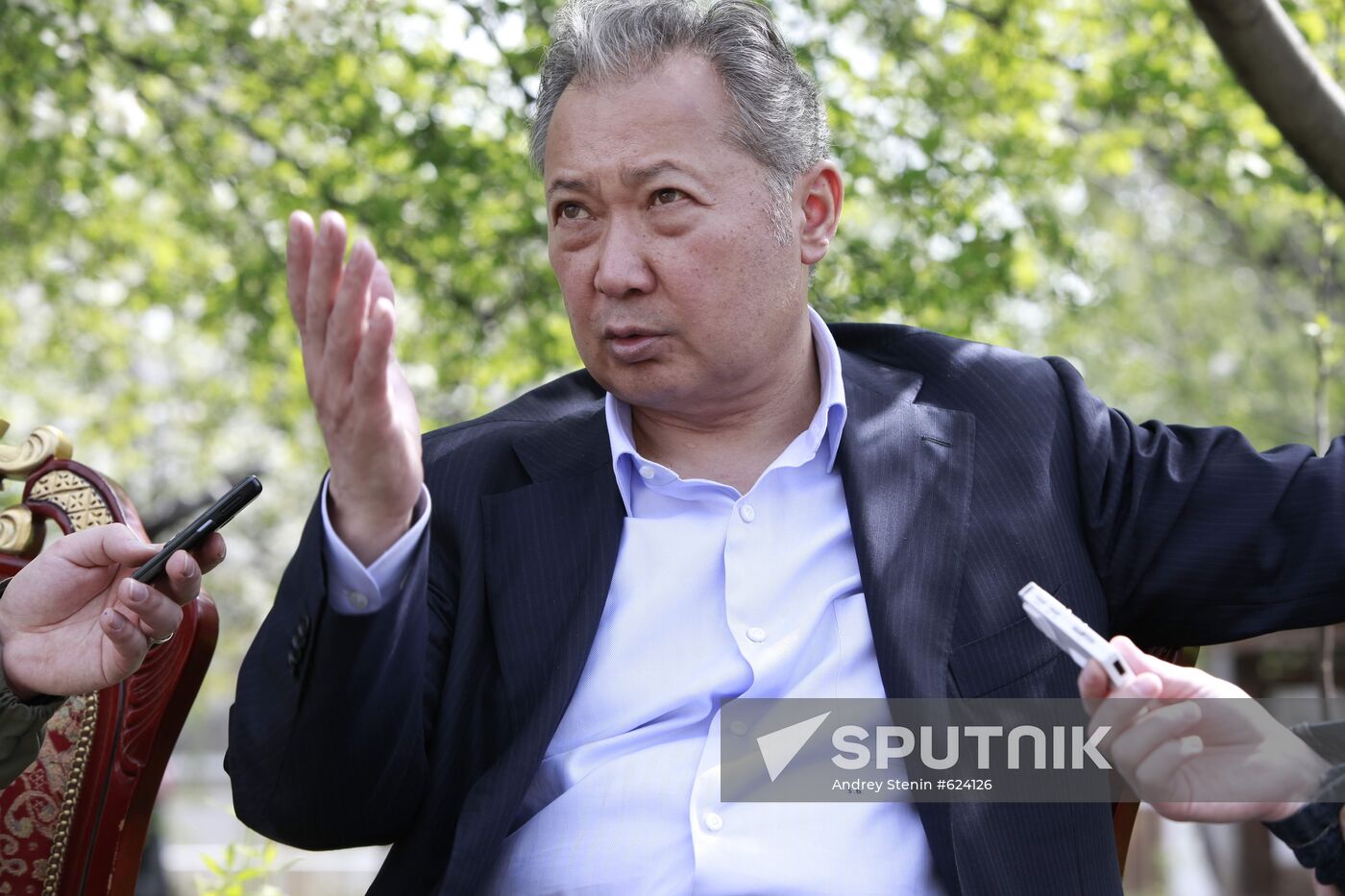 Kurmanbek Bakiyev gives interview