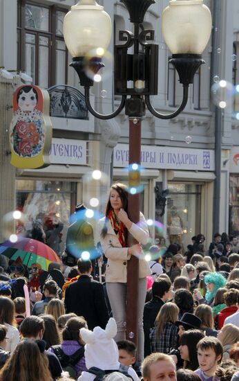 Soap Bubble Festival in Stary Arbat, Moscow
