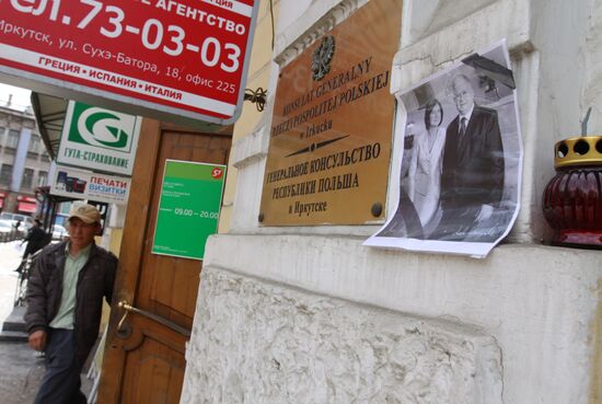 Mourning at Polish Consulate General in Irkutsk