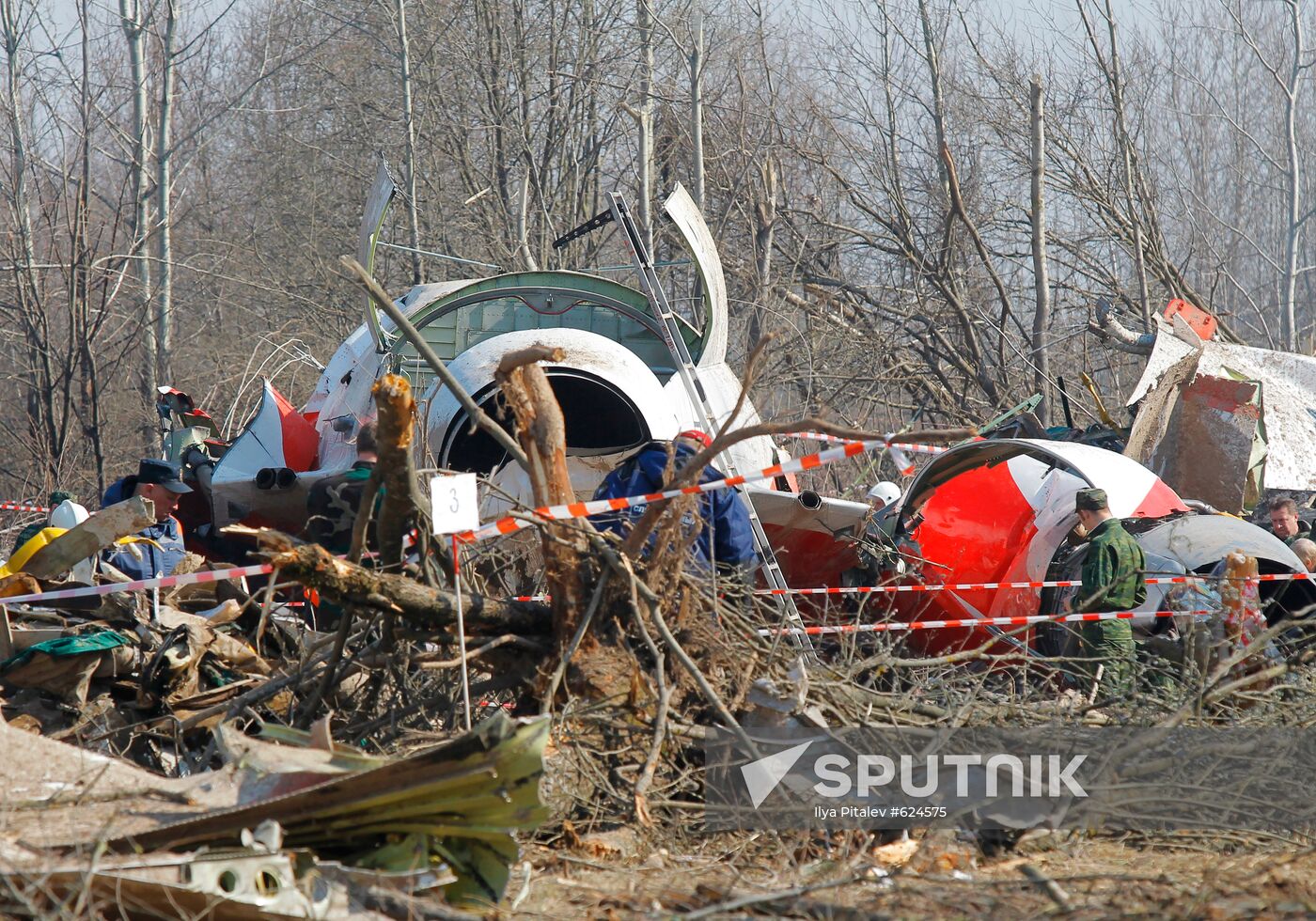 Site of Polish government Tu-154 airplane crash