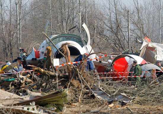 Site of Polish government Tu-154 airplane crash