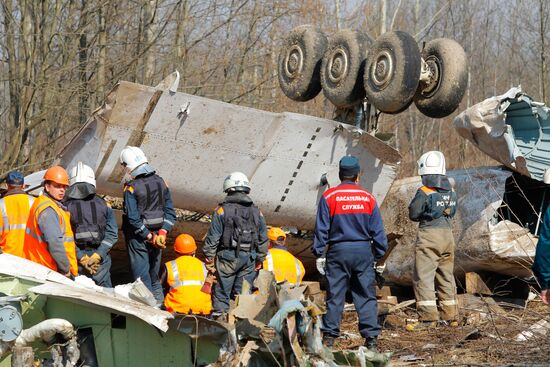 Site of Polish government Tu-154 airplane crash