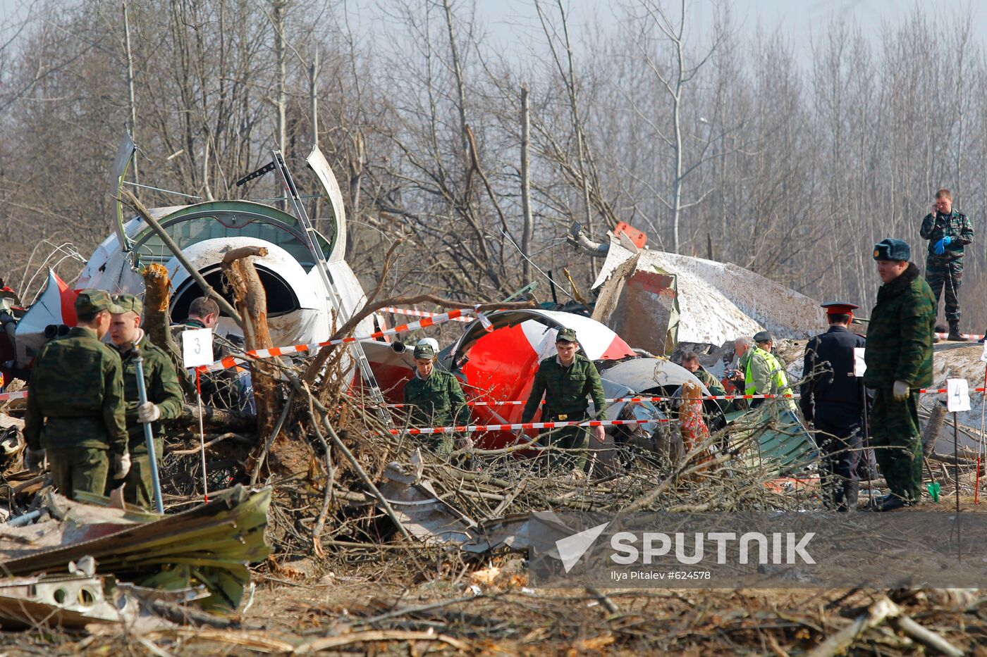 Site of Polish government Tu-154 airplane crash