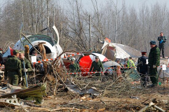 Site of Polish government Tu-154 airplane crash