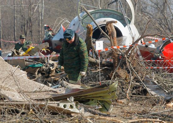 Site of Polish government Tu-154 airplane crash