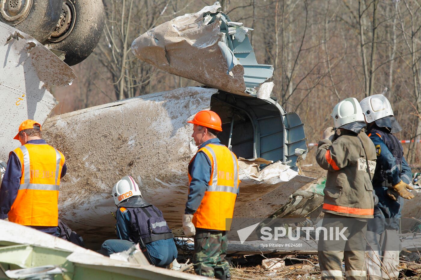 Site of Polish government Tu-154 airplane crash