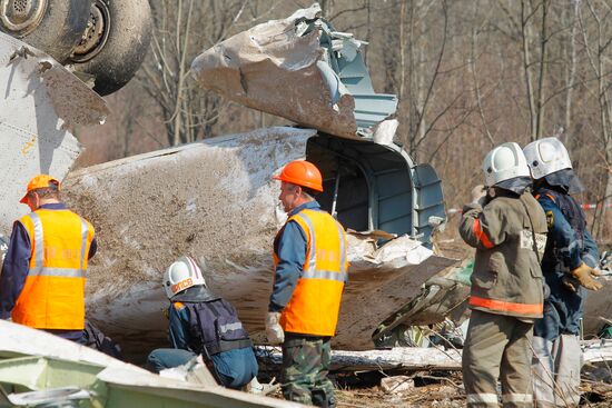 Site of Polish government Tu-154 airplane crash