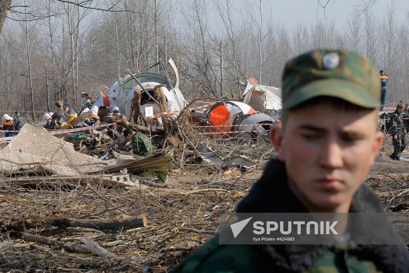 Site of Polish government Tu-154 airplane crash