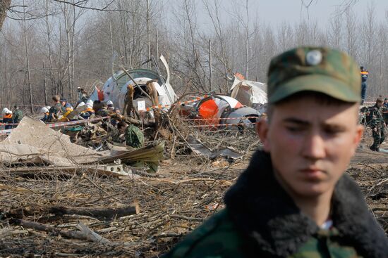 Site of Polish government Tu-154 airplane crash